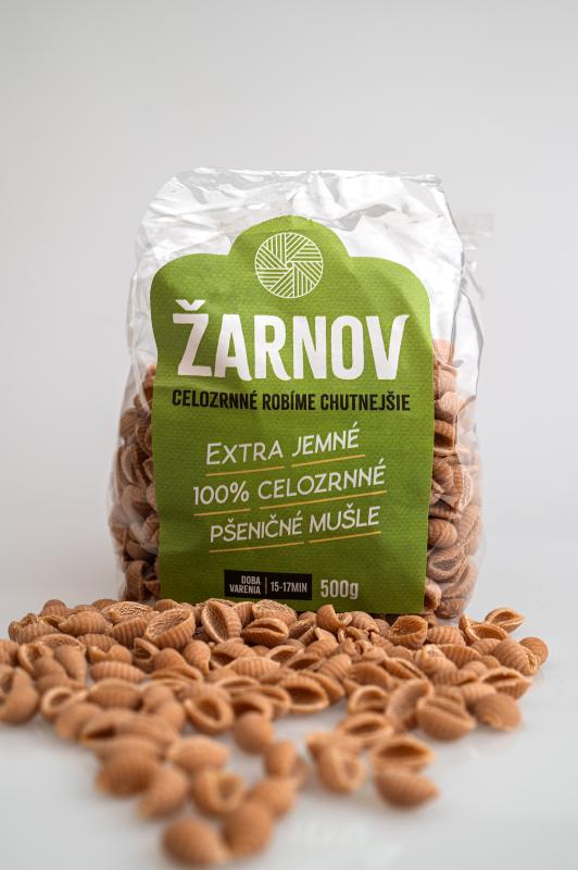 100% Celozrnné Cestoviny Žarnov - Mušle 500g